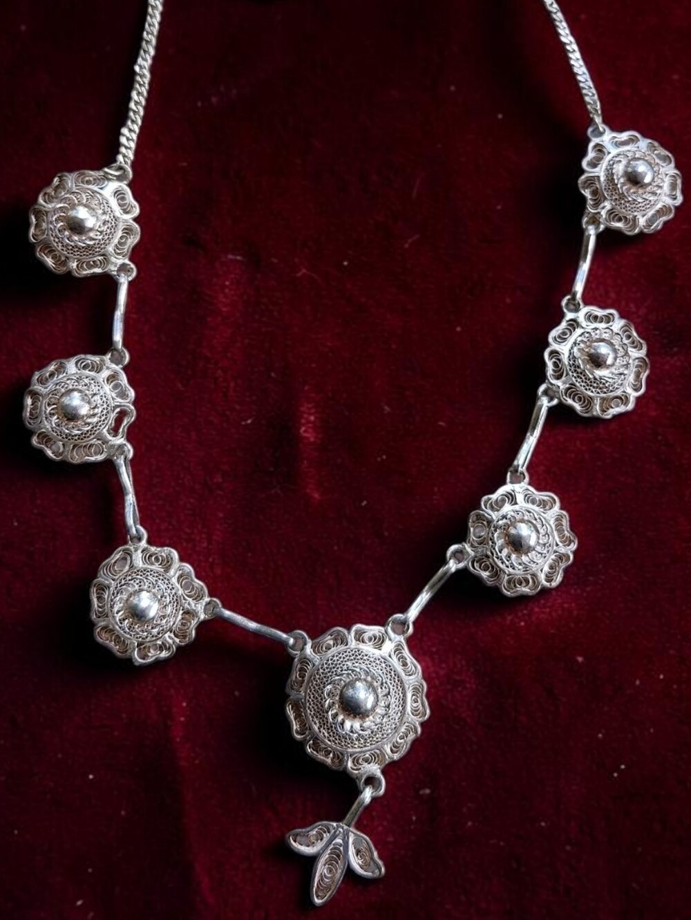 Antique Sterling Silver Ornate Necklace
